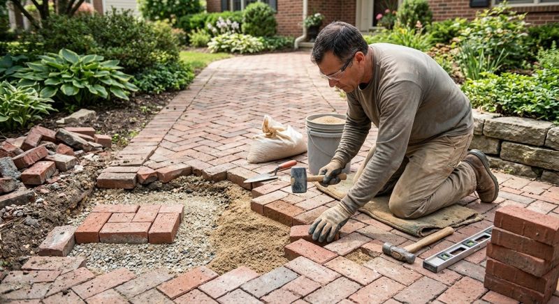 Brick Pathway Repair in Lansing, MI