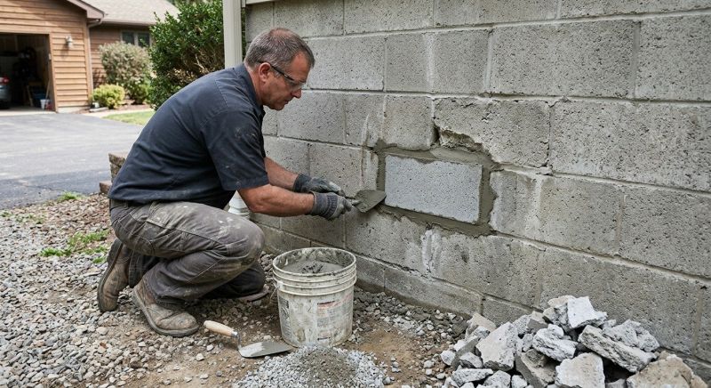 Cinder Block Wall Repair in Charlotte, MI