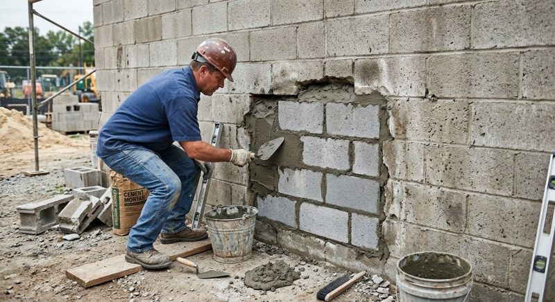 Cinder Block Wall Repair in Haslett, MI