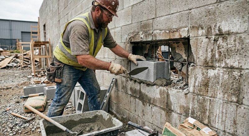 Cinder Block Wall Repair in Ingham County, MI