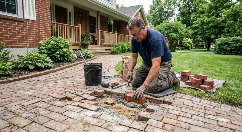 Entryway Brick Repair in Lansing, MI