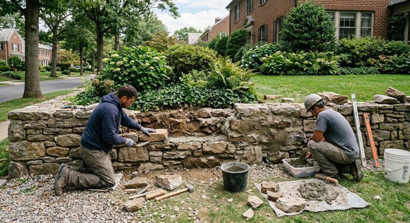 Stone Wall Repair in Vermontville, MI